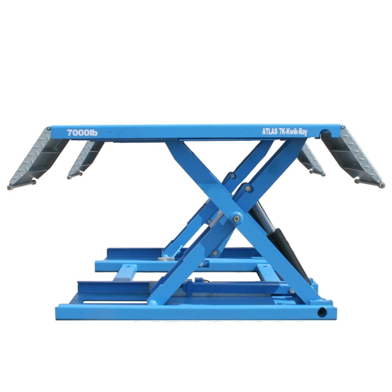 Atlas Automotive Equipment 7K-Kwik-Bay Portable Mid-Rise Scissor Lift – 7,000 Lb. Capacity
