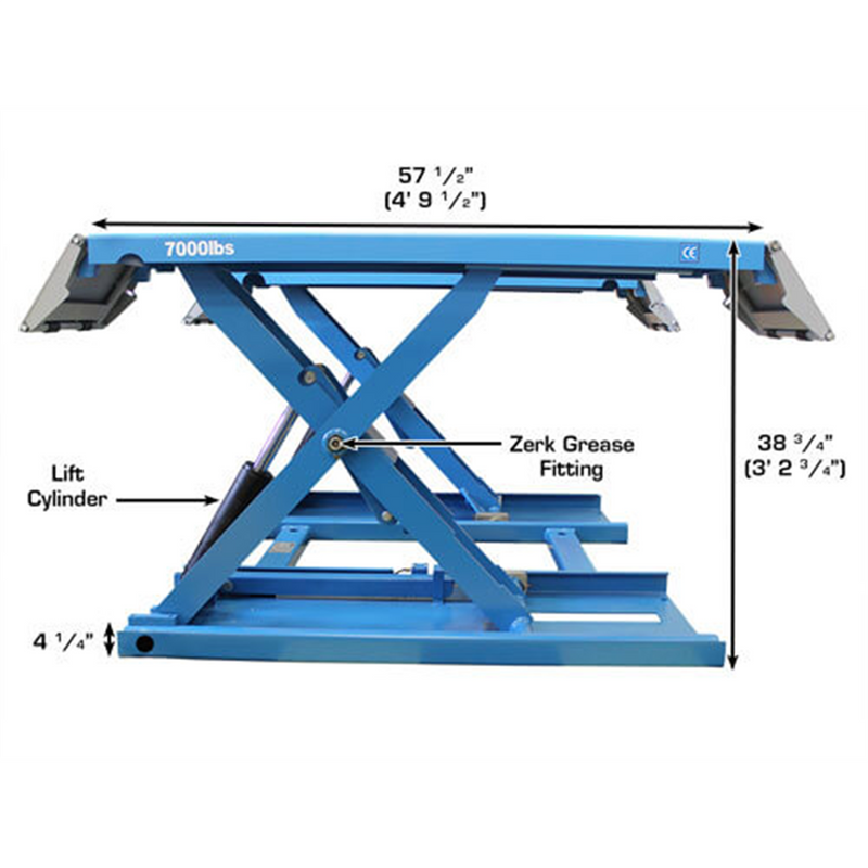 Atlas Automotive Equipment 7K-Kwik-Bay Portable Mid-Rise Scissor Lift – 7,000 Lb. Capacity