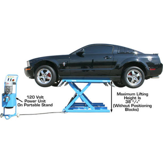 Atlas Automotive Equipment 7K-Kwik-Bay Portable Mid-Rise Scissor Lift – 7,000 Lb. Capacity